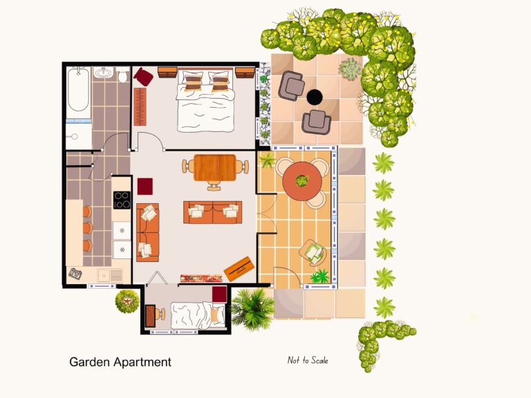 Fernhurst Holiday Apartments @ Shanklin - GARDEN APARTMENT FLOOR PLAN